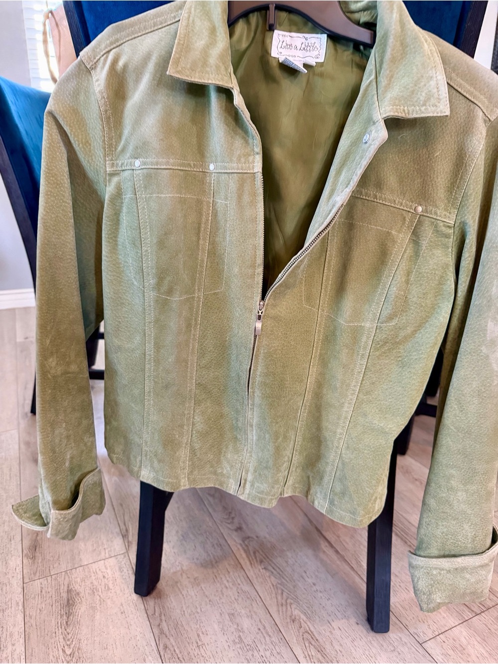 Live a Little Olive Green Suede Zip Jacket
